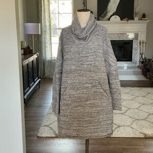 Barefoot Dreams Marled Gray Cowl Neck Sweater Tunic